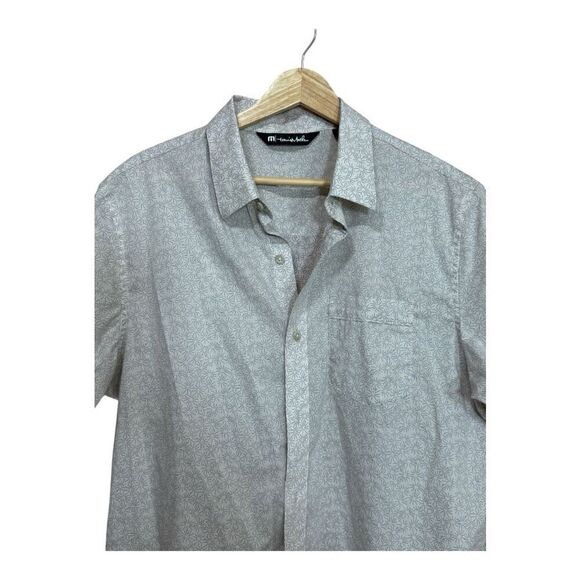 Travis Mathew Button Up Shirt Mens Medium white BlueCasual Stretch Lightweight G - Picture 4 of 9